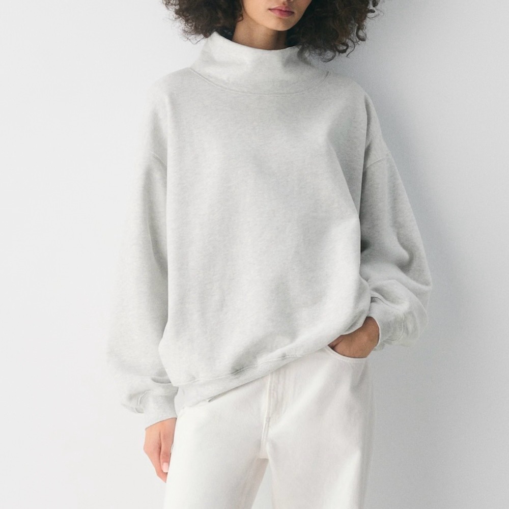 aritzia cozy sweatfleece mega funnel neck